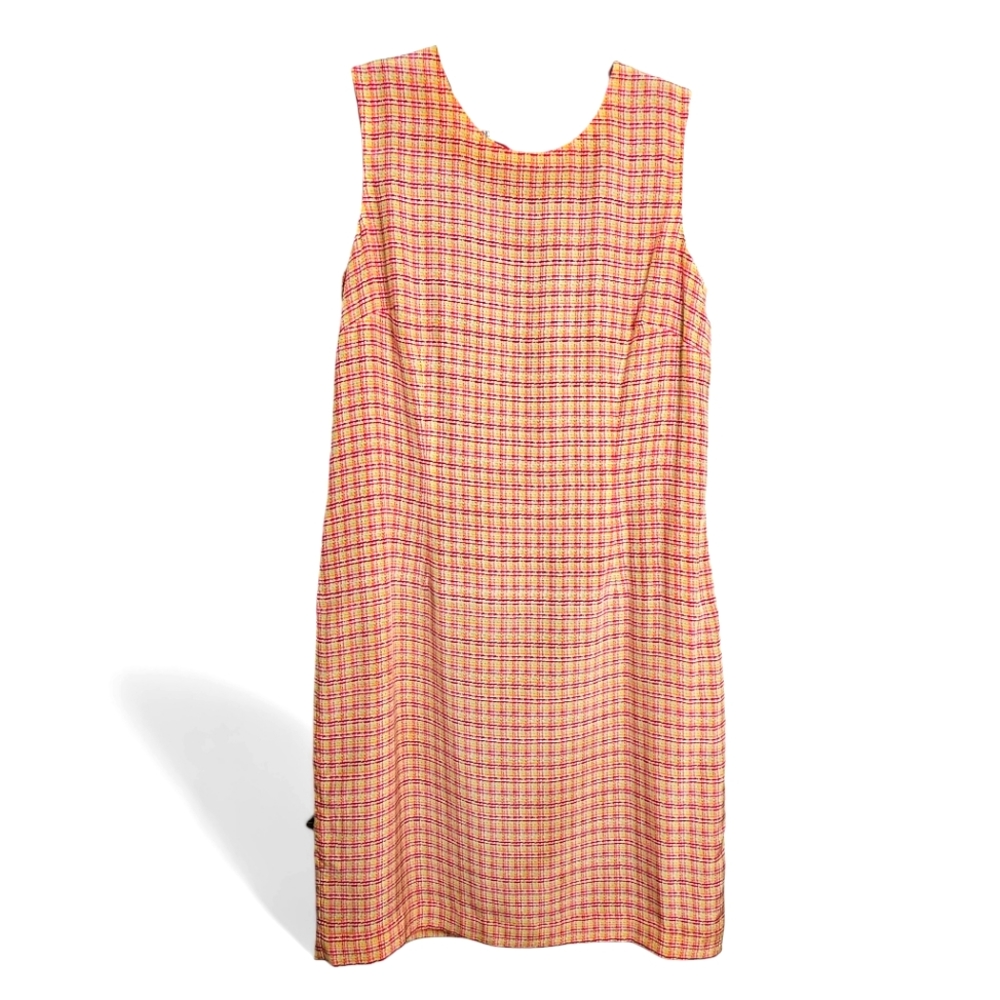 Vintage Maggy London Women's 100% Silk Midi Shift Dress Size 12